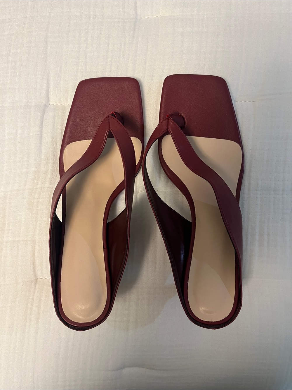 Amazon Women's Burgundy Square-Toe Slingback Mules